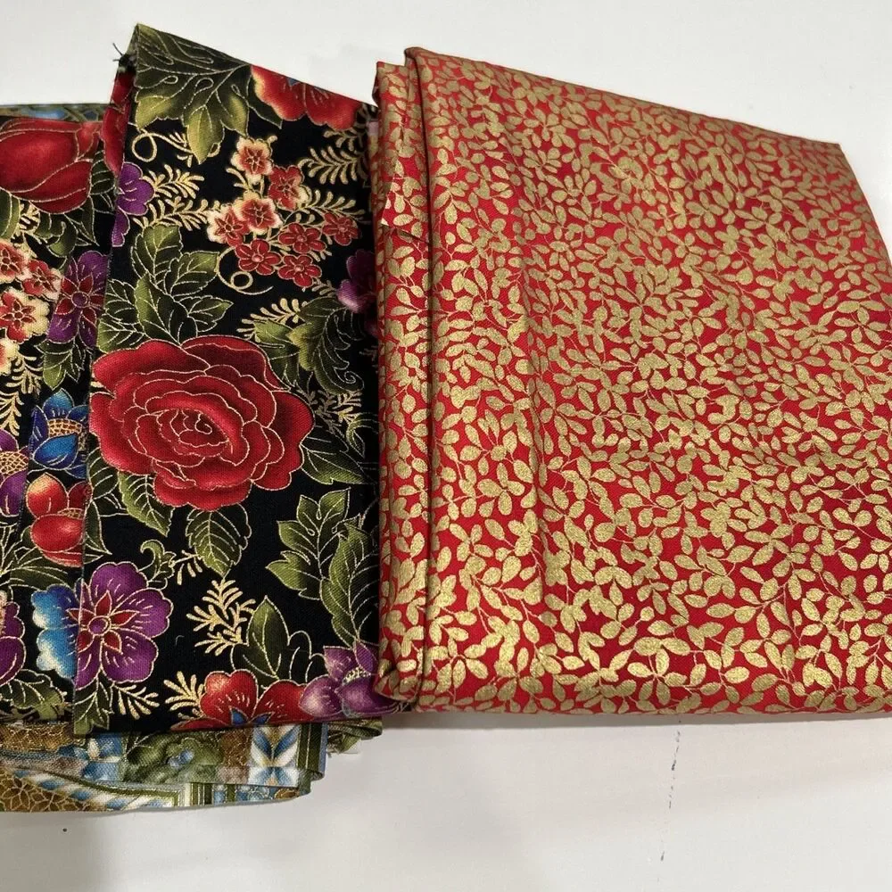 Kaufman Fabric Prints Quilting Crafts Sewing Art Project Cotton 6 Pc Lot